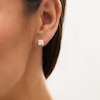 Thumbnail Image 2 of Princess-Cut and Round Cubic Zirconia Stud Earrings Set in 10K Gold