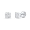 Thumbnail Image 1 of 0.25 CT. T.W. Certified Lab-Grown Diamond Square Frame Stud Earrings in 10K White Gold (F/SI2)