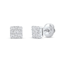 0.25 CT. T.W. Certified Lab-Grown Diamond Square Frame Stud Earrings in 10K White Gold (F/SI2)