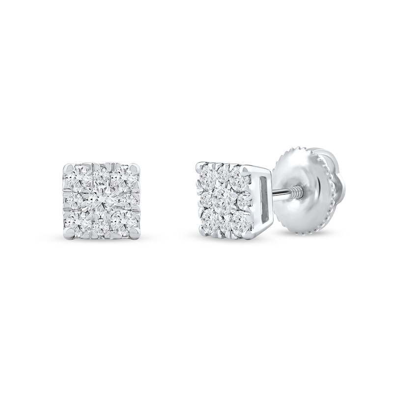 CT. T.W. Certified Lab-Grown Diamond Square Frame Stud Earrings in 10K Gold (F/SI2