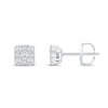 Thumbnail Image 2 of 0.25 CT. T.W. Certified Lab-Grown Diamond Square Frame Stud Earrings in 10K White Gold (F/SI2)