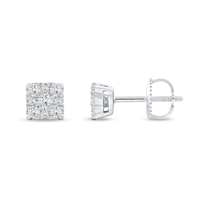 CT. T.W. Certified Lab-Grown Diamond Square Frame Stud Earrings in 10K Gold (F/SI2