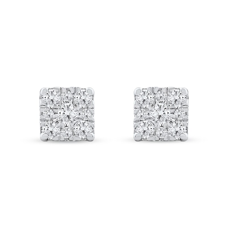 CT. T.W. Certified Lab-Grown Diamond Square Frame Stud Earrings in 10K Gold (F/SI2