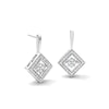 Thumbnail Image 1 of Unstoppable Love™ 0.70 CT. T.W. Princess-Cut Diamond Tilted Square Drop Earrings in 10K White Gold