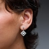 Thumbnail Image 2 of Unstoppable Love™ 0.70 CT. T.W. Princess-Cut Diamond Tilted Square Drop Earrings in 10K White Gold