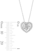 Thumbnail Image 4 of Unstoppable Love™ 0.15 CT. T.W. Diamond Frame Double Heart Necklace in Sterling Silver