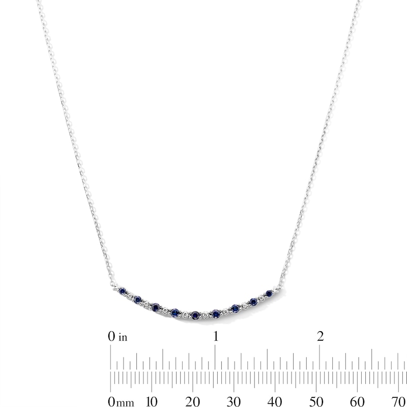 Main Image 3 of Vera Wang Love Collection 0.04 CT. T.W. Diamond and Sapphire Necklace in Sterling Silver - 19"
