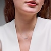 Thumbnail Image 2 of 0.085 CT. T.W. Diamond “MOM” Bar Necklace in Sterling Silver - 17"