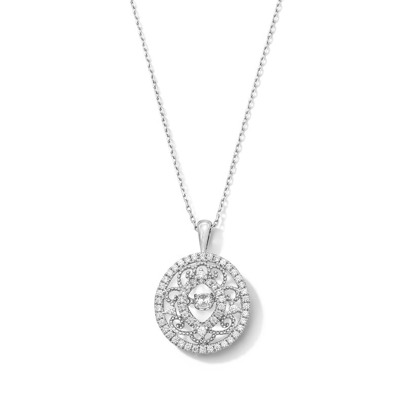 Main Image 1 of Unstoppable Love™ 0.40 CT. T.W. Certified Lab-Grown Diamond Frame Filigree Pendant in 10K White Gold (F/SI2)