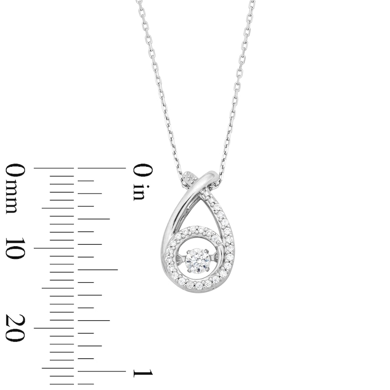Main Image 4 of Unstoppable Love™ 0.20 CT. T.W. Diamond Teardrop Twist Pendant in 10K White Gold