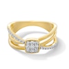 Thumbnail Image 1 of 0.20 CT. T.W. Multi-Diamond Crossover Fashion Ring in 10K Gold
