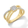 Thumbnail Image 2 of 0.20 CT. T.W. Multi-Diamond Crossover Fashion Ring in 10K Gold