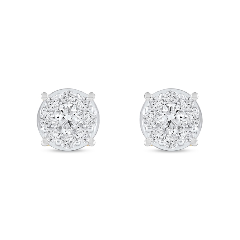 Main Image 3 of 0.80 CT. T.W. Certified Lab-Grown Diamond Composite Stud Earrings in 10K Gold (F/SI2)