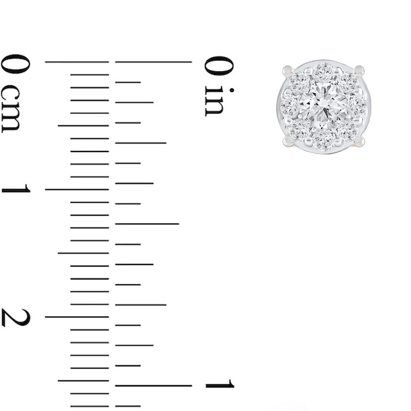 Main Image 4 of 0.80 CT. T.W. Certified Lab-Grown Diamond Composite Stud Earrings in 10K Gold (F/SI2)
