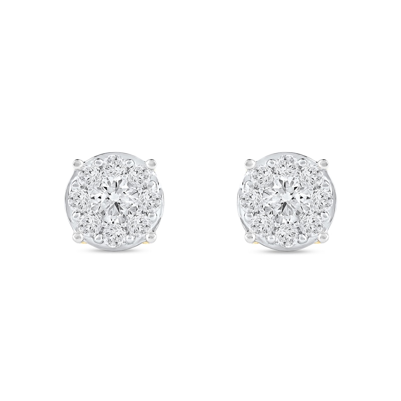 Main Image 3 of 1.00 CT. T.W. Certified Lab-Grown Diamond Composite Stud Earrings in 10K Gold (F/SI2)