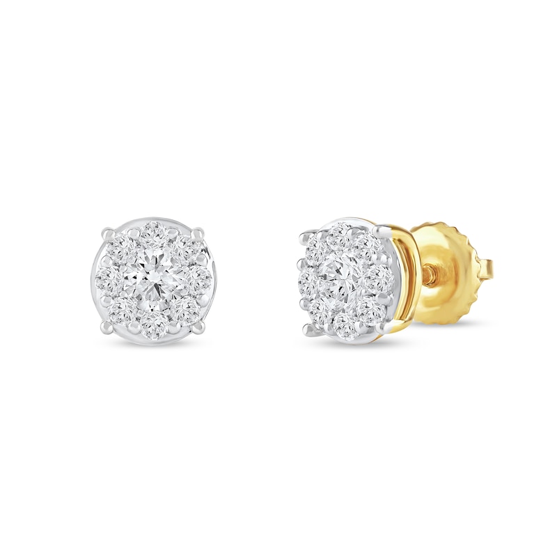 Main Image 1 of 0.50 CT. T.W. Certified Lab-Grown Diamond Composite Stud Earrings in 10K Gold (F/SI2)