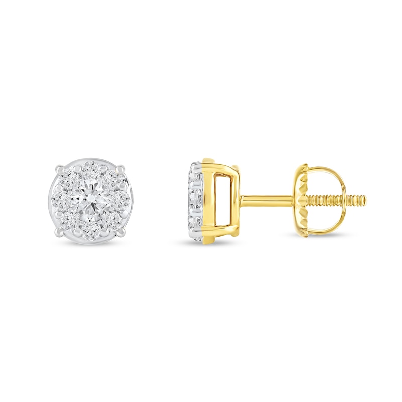Main Image 2 of 0.50 CT. T.W. Certified Lab-Grown Diamond Composite Stud Earrings in 10K Gold (F/SI2)