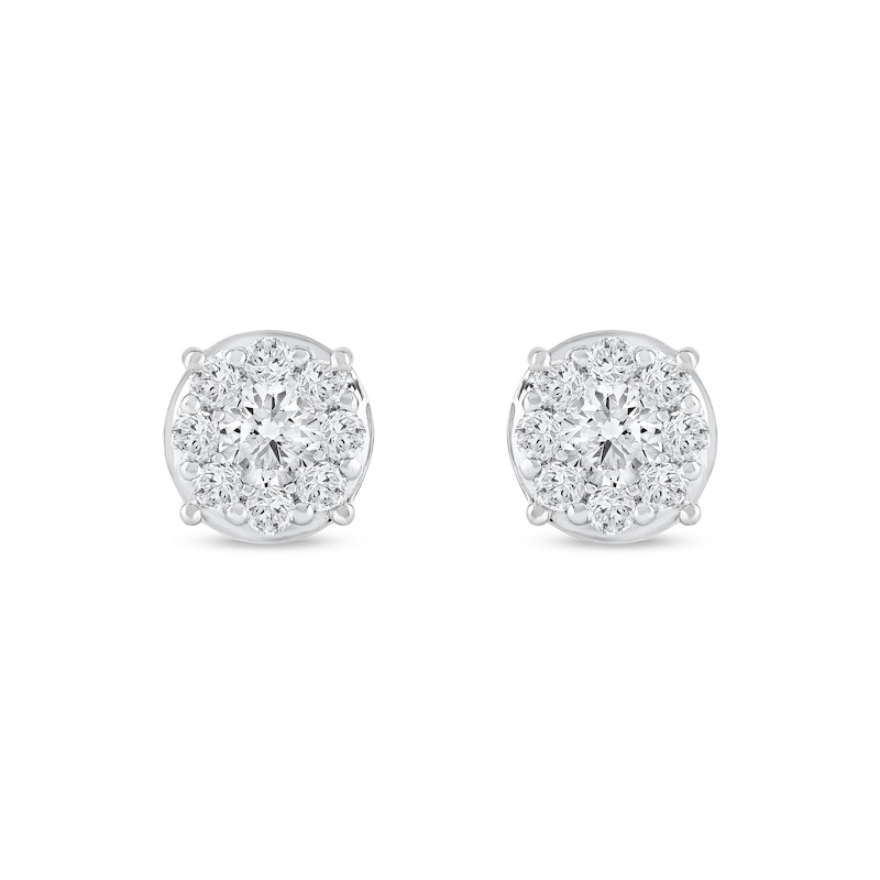 Main Image 3 of 0.50 CT. T.W. Certified Lab-Grown Diamond Composite Stud Earrings in 10K Gold (F/SI2)