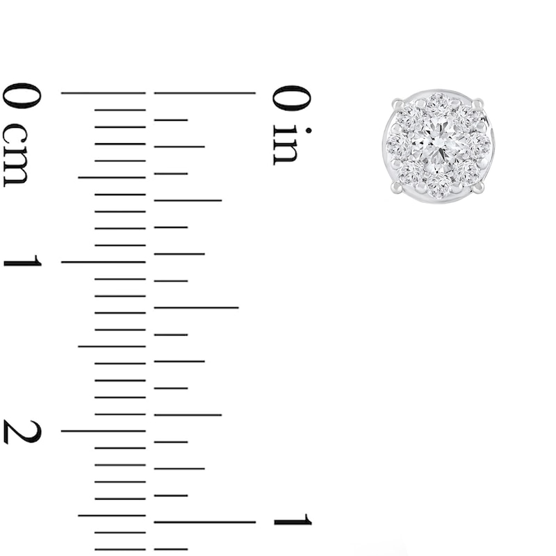 Main Image 4 of 0.50 CT. T.W. Certified Lab-Grown Diamond Composite Stud Earrings in 10K Gold (F/SI2)