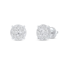 0.80 CT. T.W. Certified Lab-Grown Diamond Composite Stud Earrings in 10K White Gold (F/SI2)