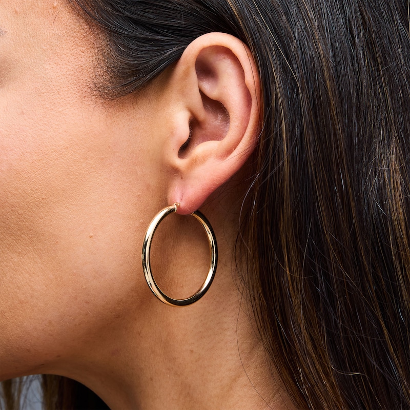 30.0mm Hoop Earrings in Hollow 10K Gold