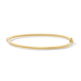 Textured Twist Bangle in Hollow 10K Gold