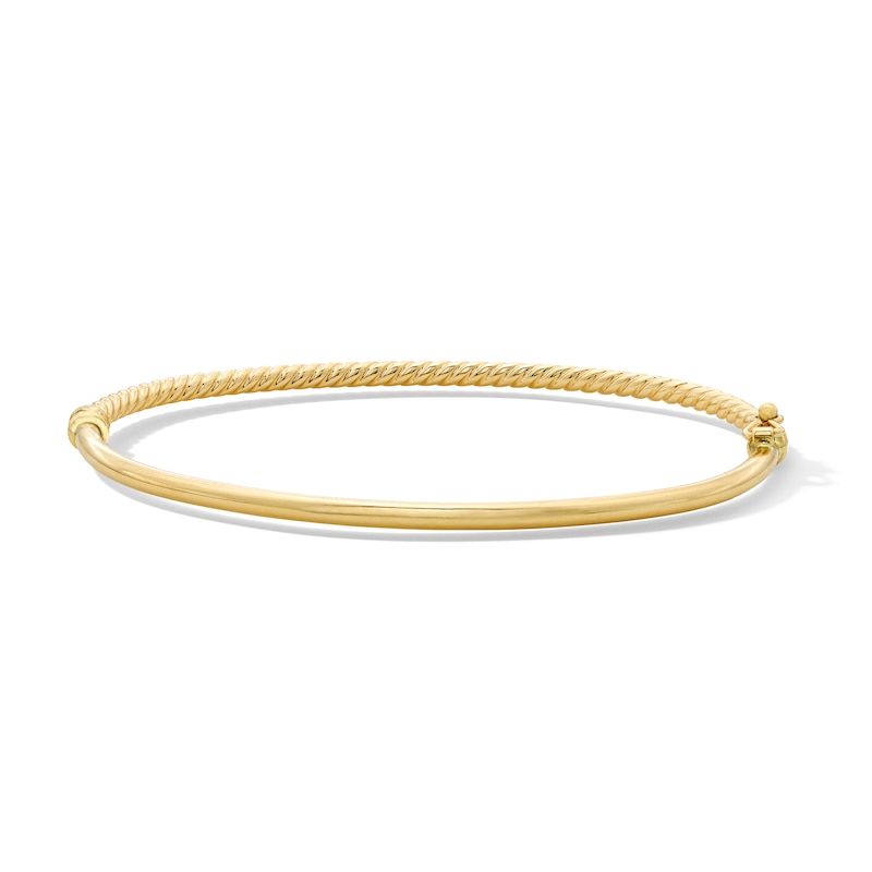 Main Image 1 of Textured Twist Bangle in Hollow 10K Gold