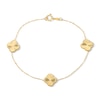 Thumbnail Image 1 of Diamond-Cut Quatrefoil Station Bracelet in Solid 10K Gold - 7.25"