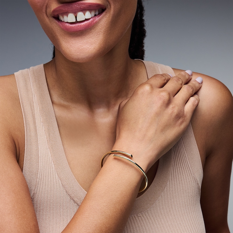 Main Image 2 of Open Bypass Bangle in Hollow 10K Gold
