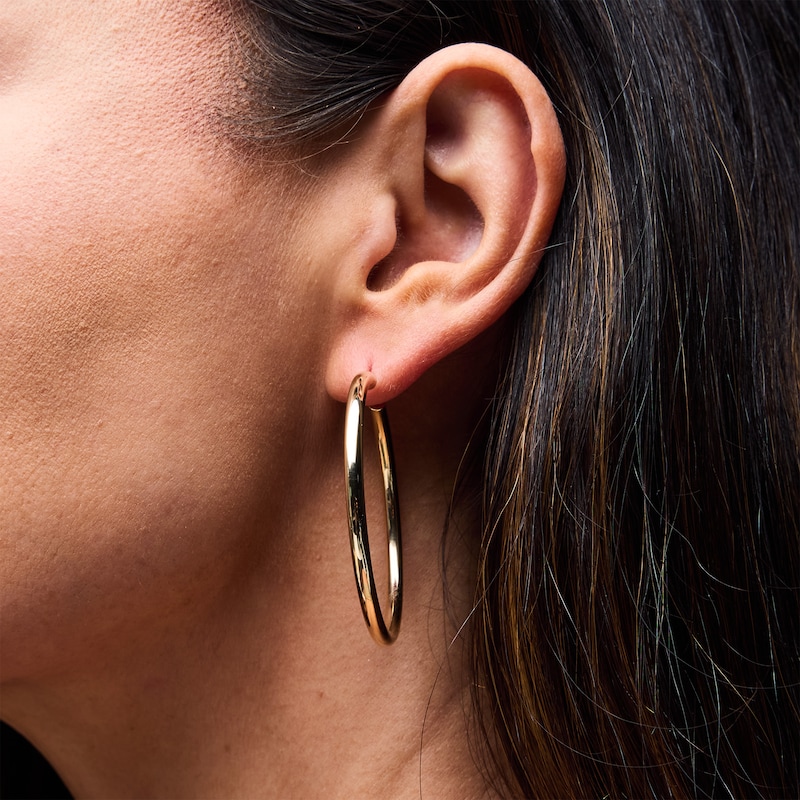 Main Image 2 of 46.0mm Hoop Earrings in Hollow 10K Gold
