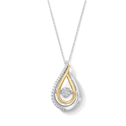 Unstoppable Love™ 0.20 CT. T.W. Certified Lab-Grown Multi-Diamond Teardrop Pendant in 10K Two-Tone Gold (F/SI2)