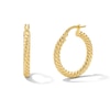 Thumbnail Image 1 of 18.0mm Textured Twist Hoop Earrings in Hollow 10K Gold