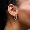 Thumbnail Image 2 of 18.0mm Textured Twist Hoop Earrings in Hollow 10K Gold