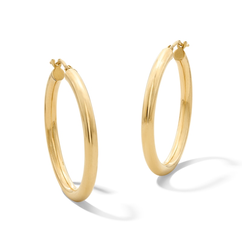 Main Image 1 of 31.0mm Hoop Earrings in Hollow 10K Gold