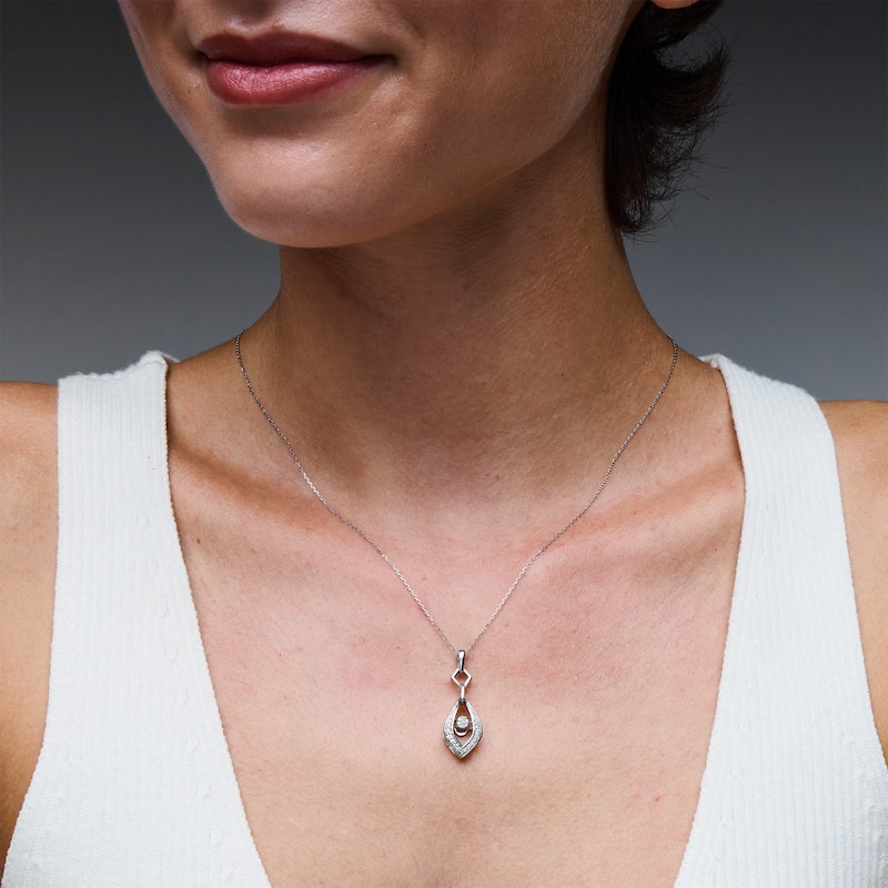 Main Image 2 of Unstoppable Love™ 0.15 CT. T.W. Multi-Diamond Pendant in 10K White Gold