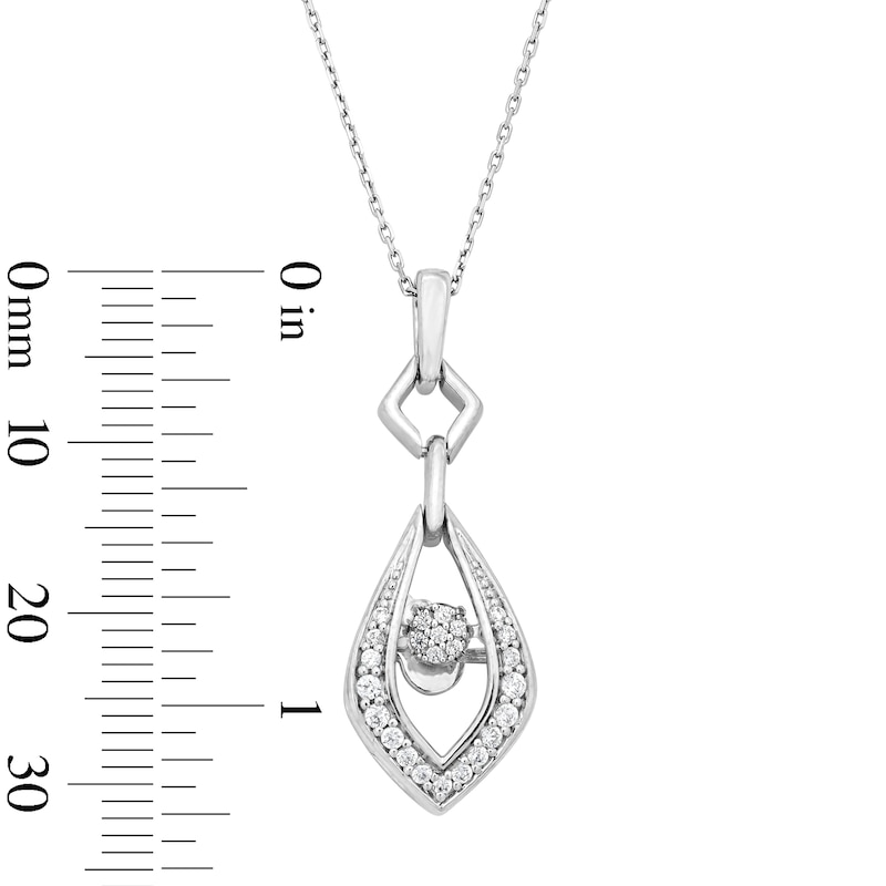Main Image 4 of Unstoppable Love™ 0.15 CT. T.W. Multi-Diamond Pendant in 10K White Gold