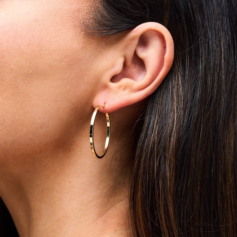 Main Image 2 of 34.0mm Hoop Earrings in Hollow 10K Gold