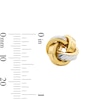 Thumbnail Image 3 of Square Tube Love Knot Stud Earrings in Hollow 10K Two-Tone Gold