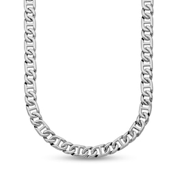 11.0mm Flat Mariner Chain Necklace in Stainless Steel - 24"