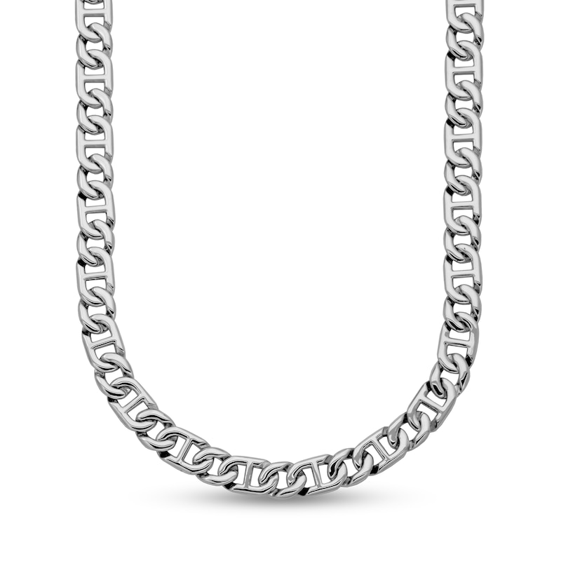 Main Image 1 of 11.0mm Flat Mariner Chain Necklace in Stainless Steel - 24"