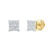 Thumbnail Image 1 of 0.50 CT. T.W. Certified Lab-Grown Diamond Square Frame Stud Earrings in 10K Gold (F/SI2)