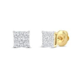 0.50 CT. T.W. Certified Lab-Grown Diamond Square Frame Stud Earrings in 10K Gold (F/SI2)