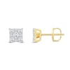 Thumbnail Image 2 of 0.50 CT. T.W. Certified Lab-Grown Diamond Square Frame Stud Earrings in 10K Gold (F/SI2)
