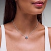 Thumbnail Image 2 of Limor Mindful Jewellery Swiss Blue Topaz and 0.085 CT. T.W. Diamond Necklace in Sterling Silver