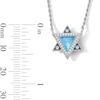 Thumbnail Image 3 of Limor Mindful Jewellery Swiss Blue Topaz and 0.085 CT. T.W. Diamond Necklace in Sterling Silver