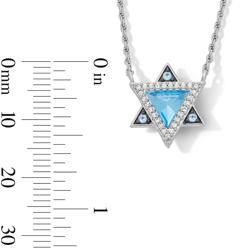 Main Image 3 of Limor Mindful Jewellery Swiss Blue Topaz and 0.085 CT. T.W. Diamond Necklace in Sterling Silver
