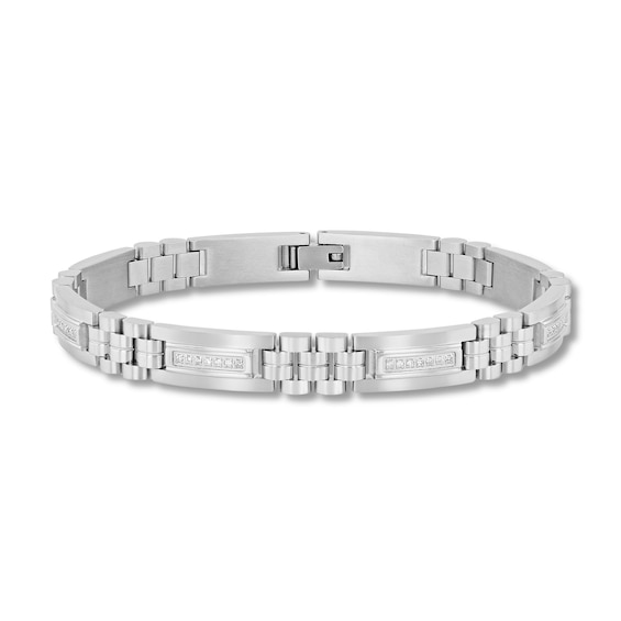 025 CT Tw Diamond Link Bracelet in Solid Stainless Steel 862â