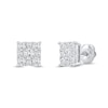 Thumbnail Image 1 of 1.00 CT. T.W. Certified Lab-Grown Diamond Square Frame Stud Earrings in 10K White Gold (F/SI2)