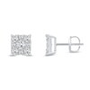 Thumbnail Image 2 of 1.00 CT. T.W. Certified Lab-Grown Diamond Square Frame Stud Earrings in 10K White Gold (F/SI2)