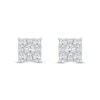 Thumbnail Image 3 of 1.00 CT. T.W. Certified Lab-Grown Diamond Square Frame Stud Earrings in 10K White Gold (F/SI2)